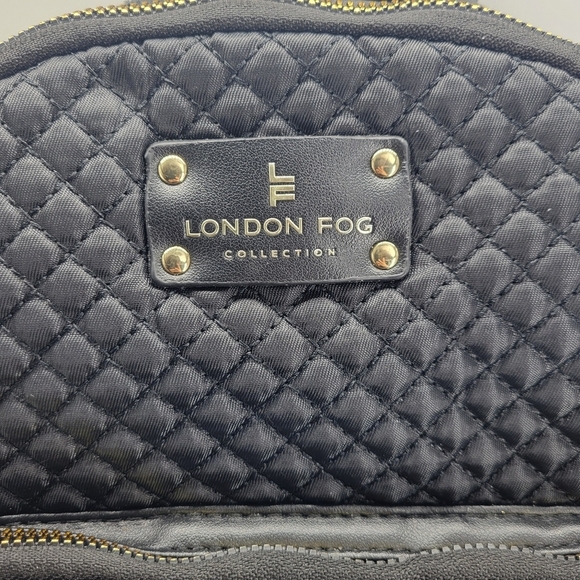 London Fog Quilted 100th Anniversary Black Libby Nylon Backpack Purse - LIKE NEW - Picture 3 of 14